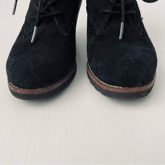 White Mountain Lambert suede leather lace up wedge booties size 8.5 - Picture 5 of 13